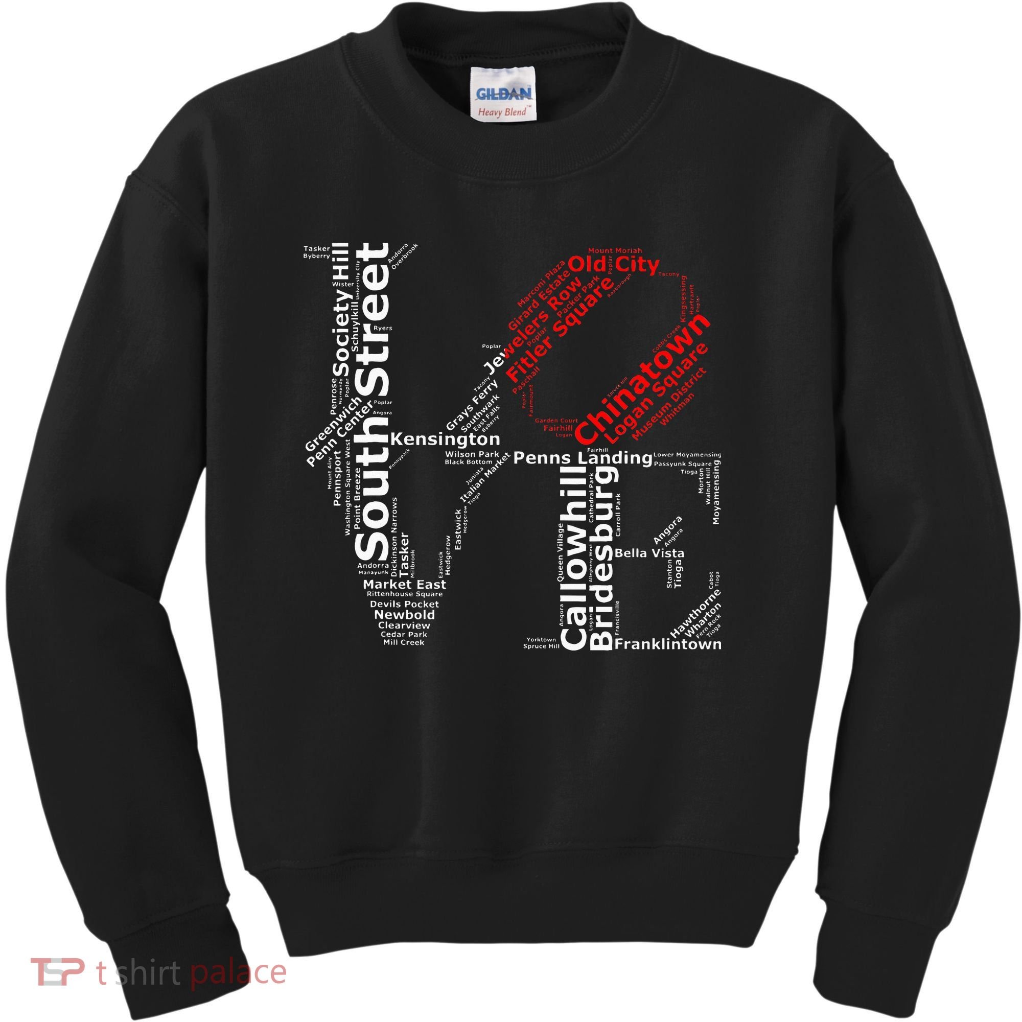 Philadelphia Love Park Statue Neighborhoods Kids Sweatshirt