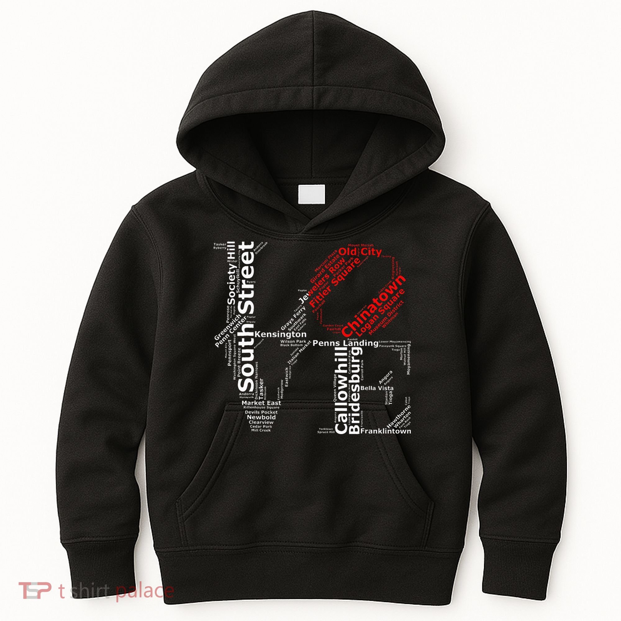Philadelphia Love Park Statue Neighborhoods Kids Hoodie