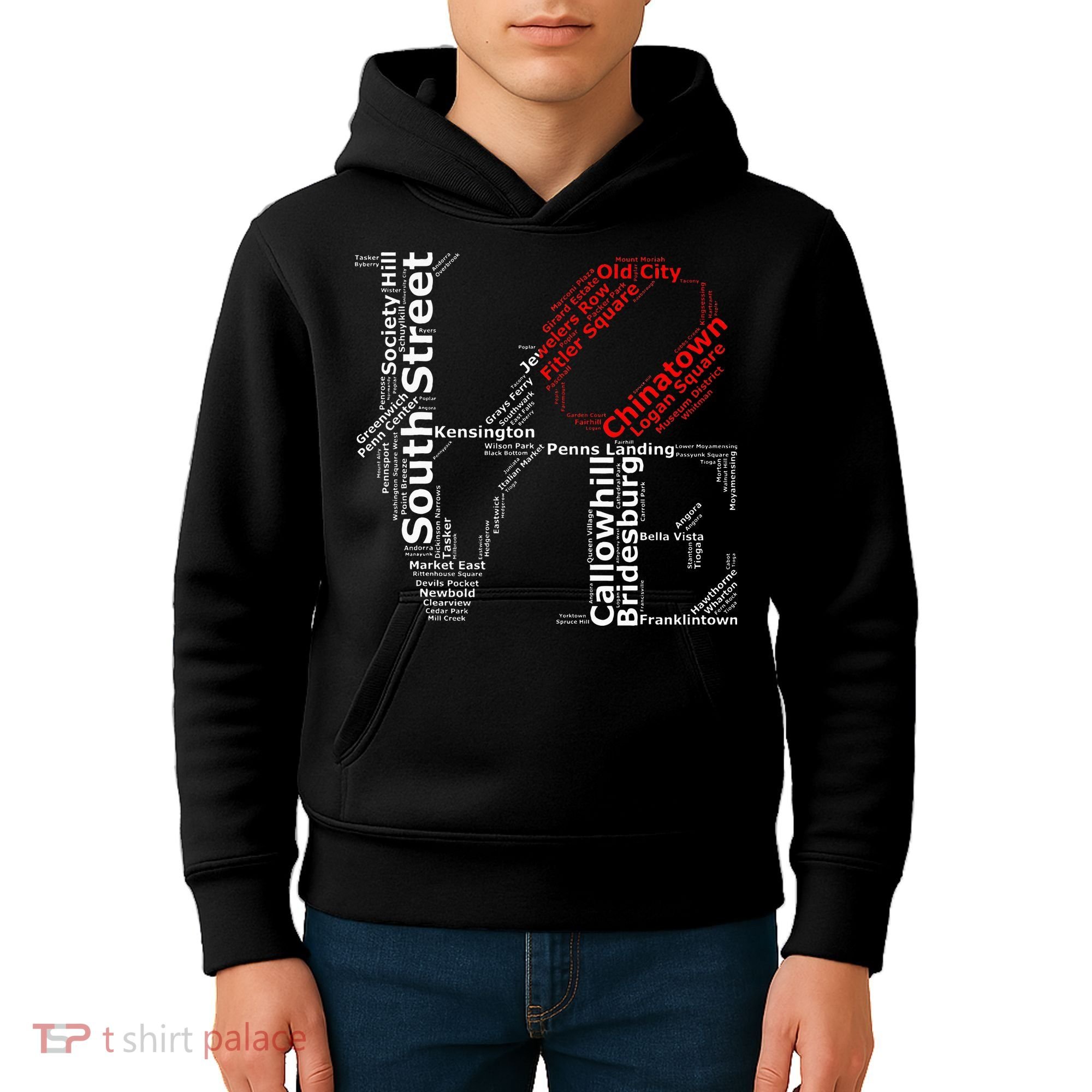 Philadelphia Love Park Statue Neighborhoods Kids Hoodie