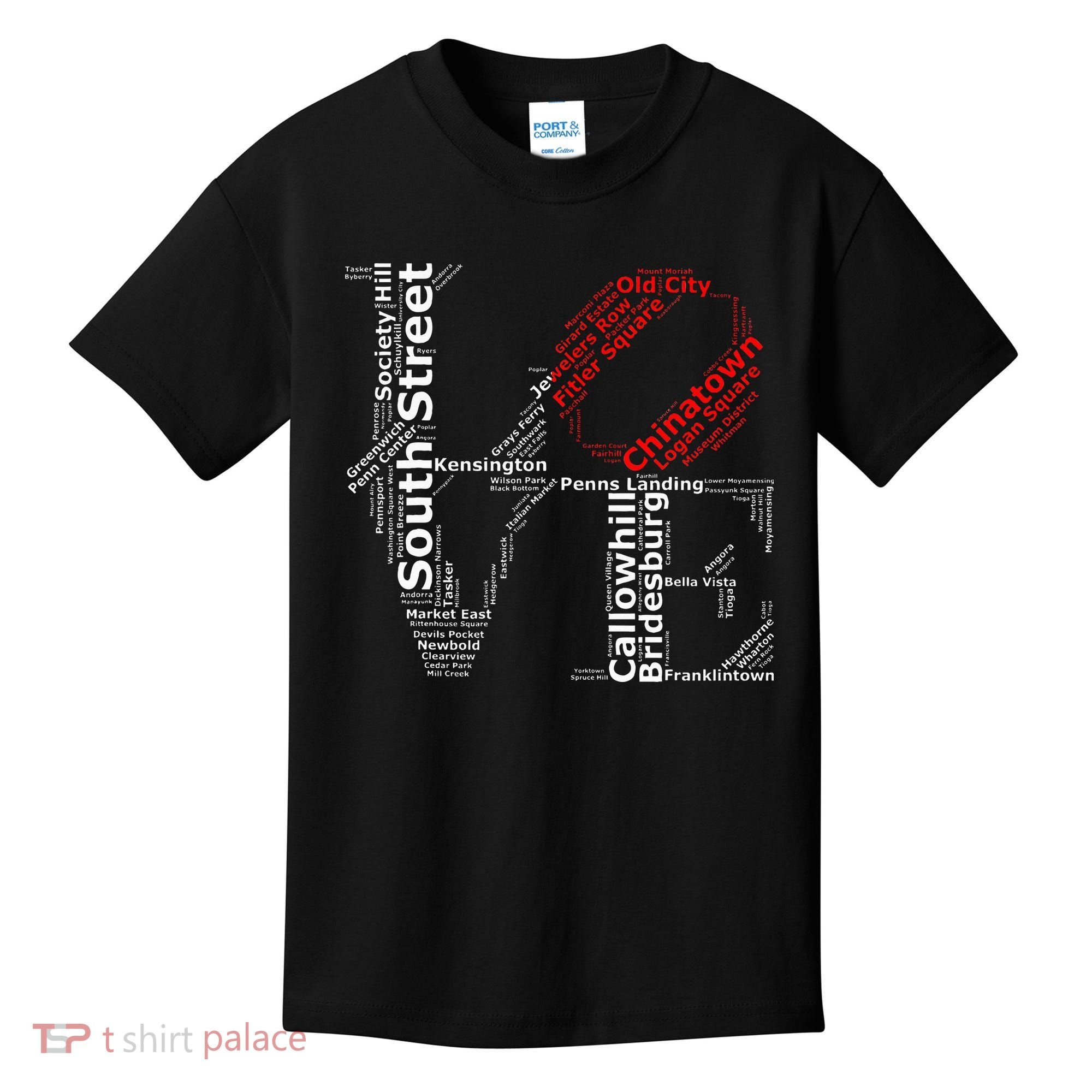 Philadelphia Love Park Statue Neighborhoods Kids T-Shirt