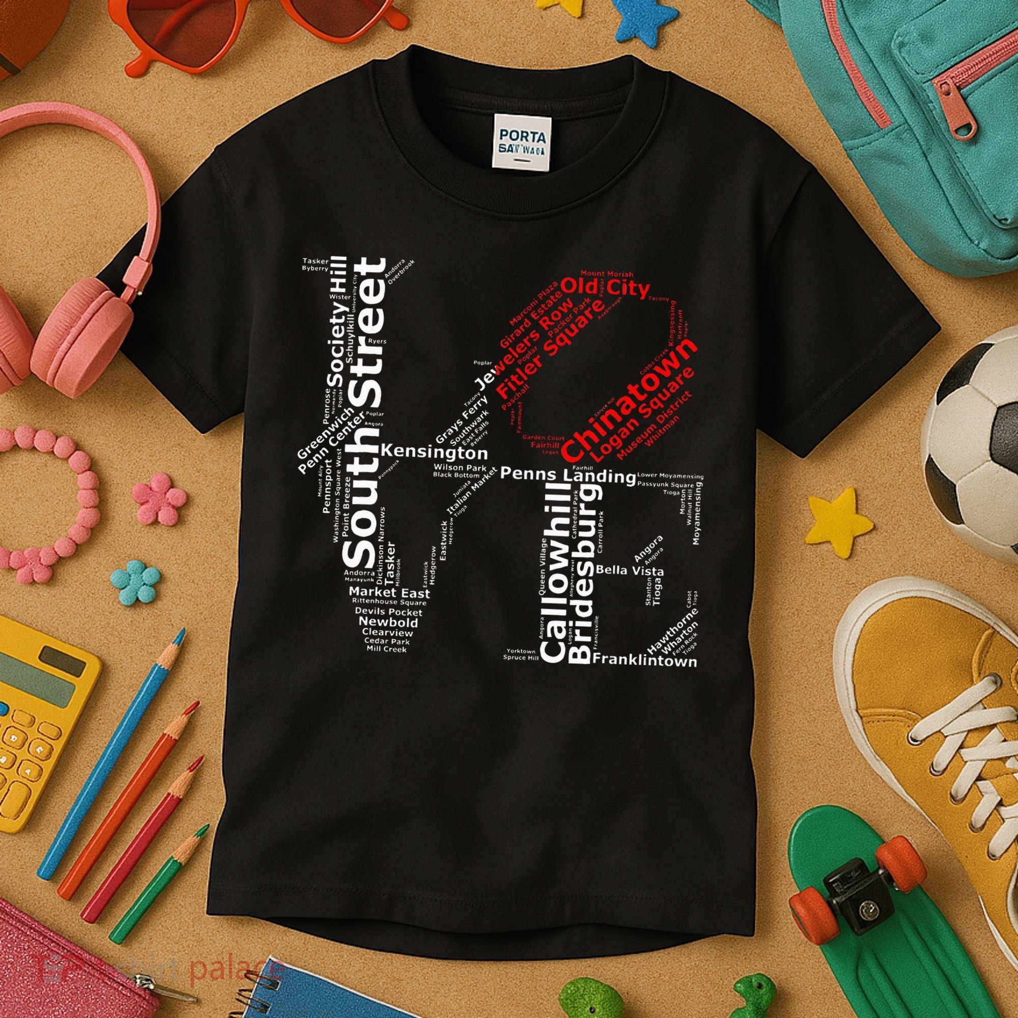 Philadelphia Love Park Statue Neighborhoods Kids T-Shirt