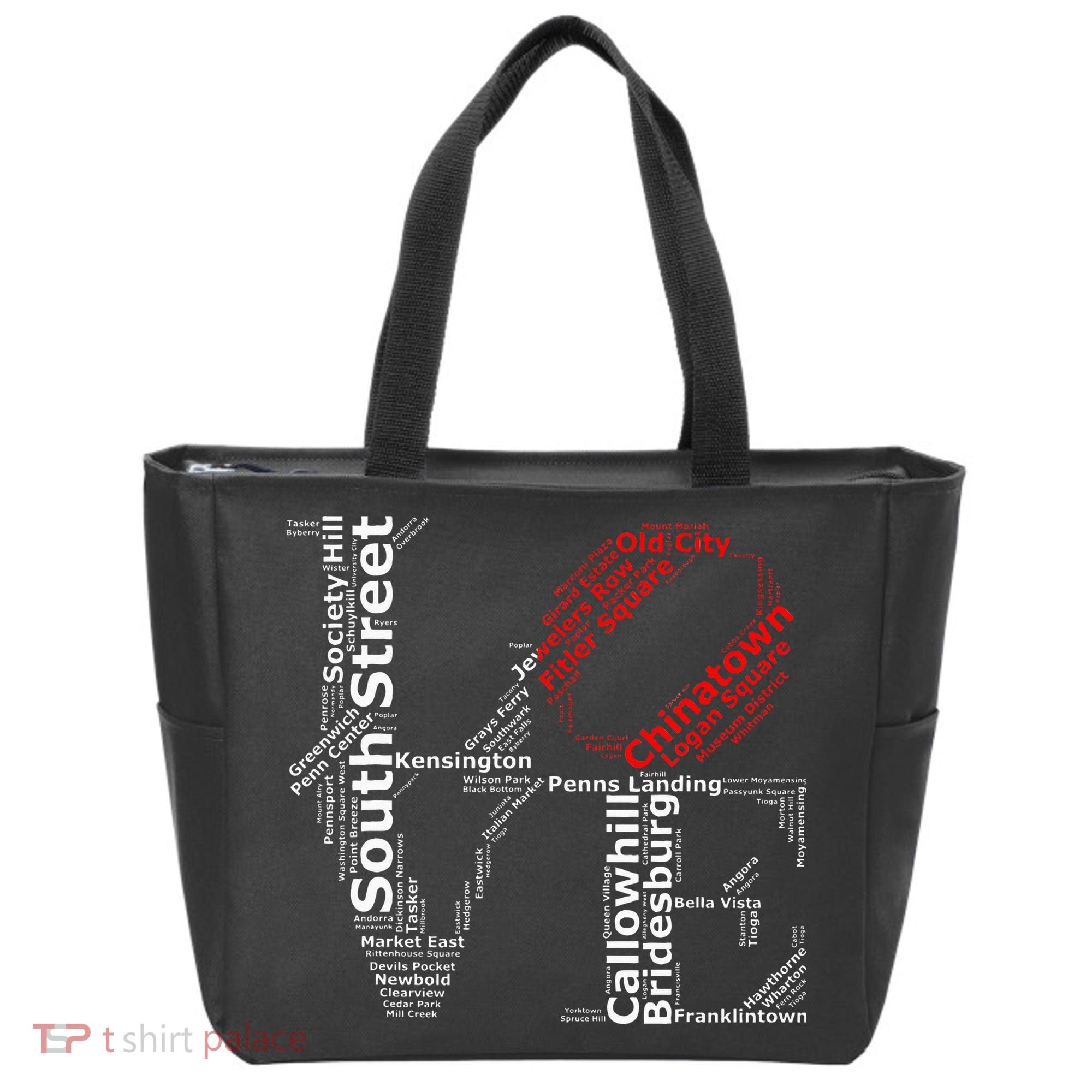 Philadelphia Love Park Statue Neighborhoods Tote Bag