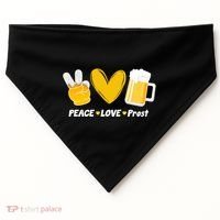 Peace Love Prost Beer Oktoberfest USA-Made Doggie Bandana thumb 0