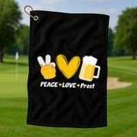 Peace Love Prost Beer Oktoberfest Golf Towel thumb 1