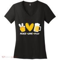 Peace Love Prost Beer Oktoberfest Women's V-Neck T-Shirt thumb 0