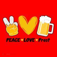 Peace Love Prost Beer Oktoberfest Santa Hat thumb 1