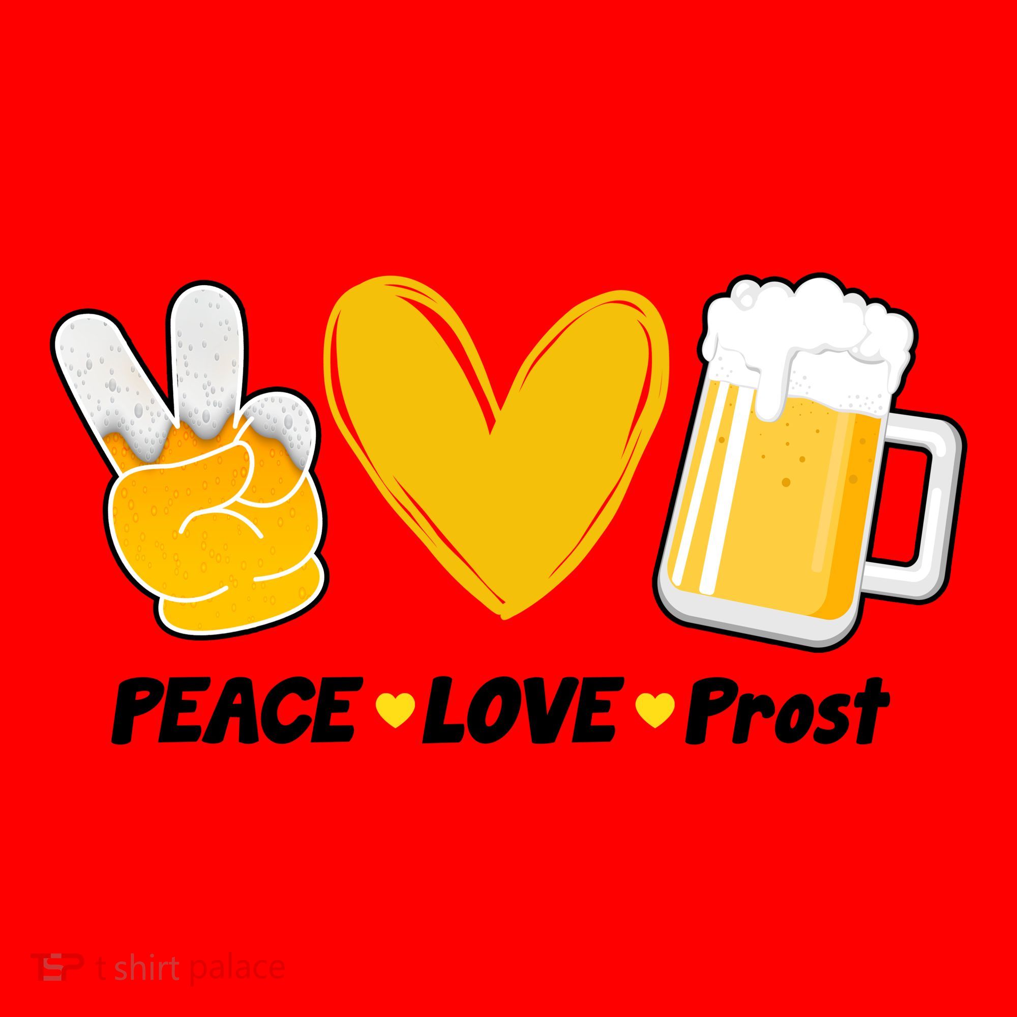 Peace Love Prost Beer Oktoberfest Santa Hat