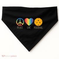 Peace Love Pickleball USA-Made Doggie Bandana thumb 0