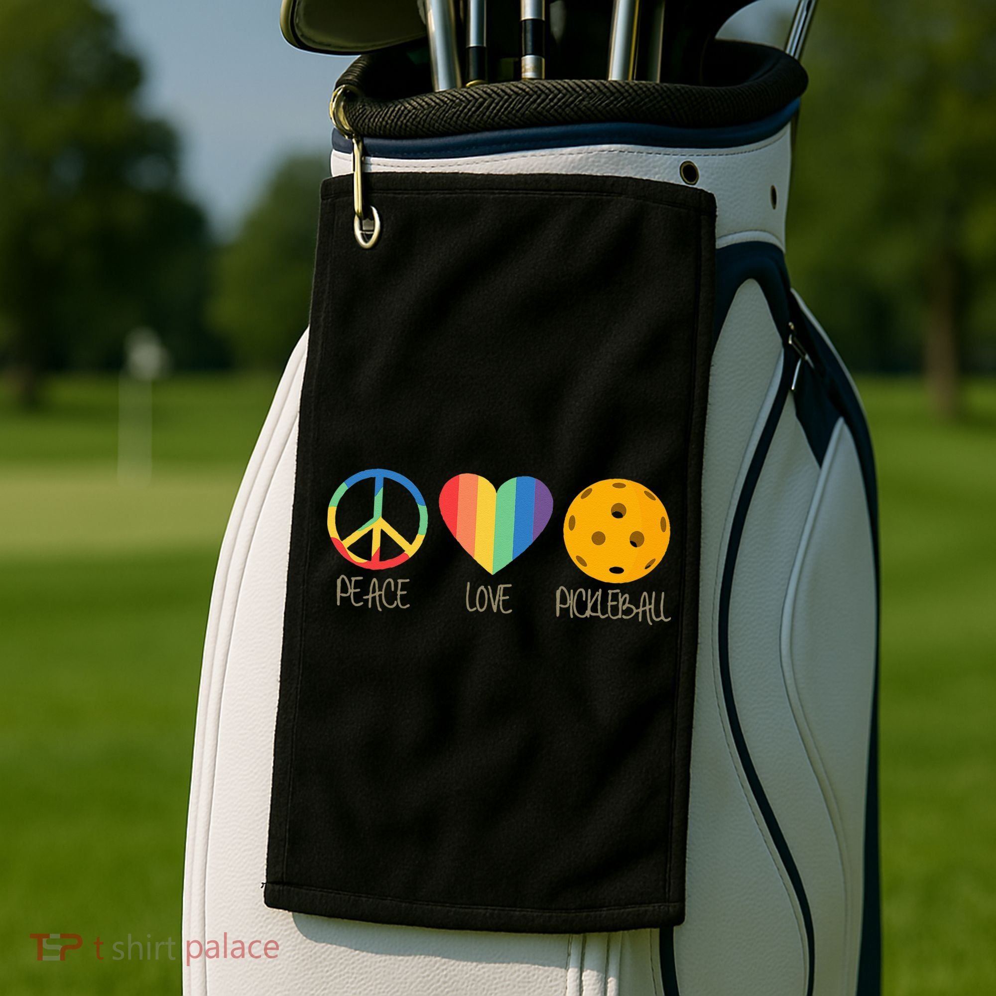 Peace Love Pickleball Golf Towel