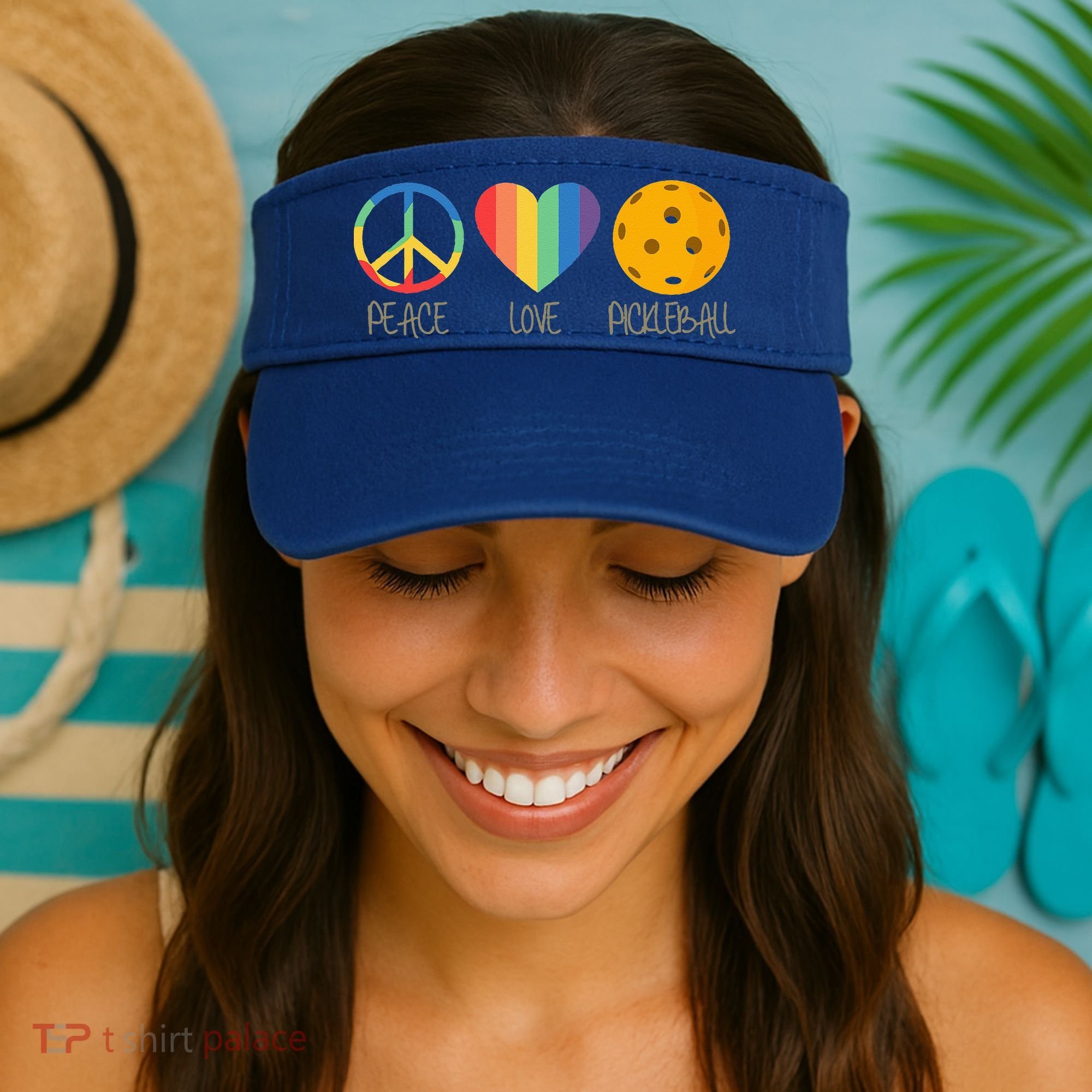 Peace Love Pickleball Visor