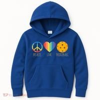 Peace Love Pickleball Kids Hoodie thumb 0