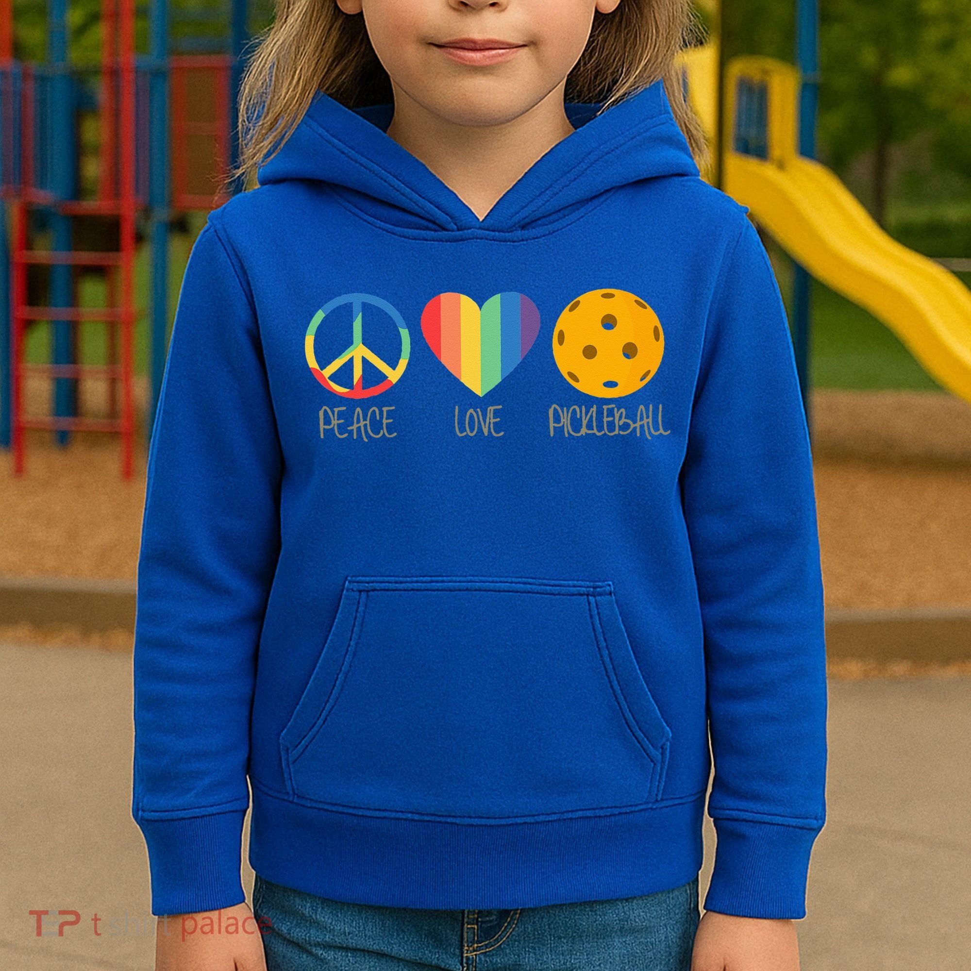 Peace Love Pickleball Kids Hoodie