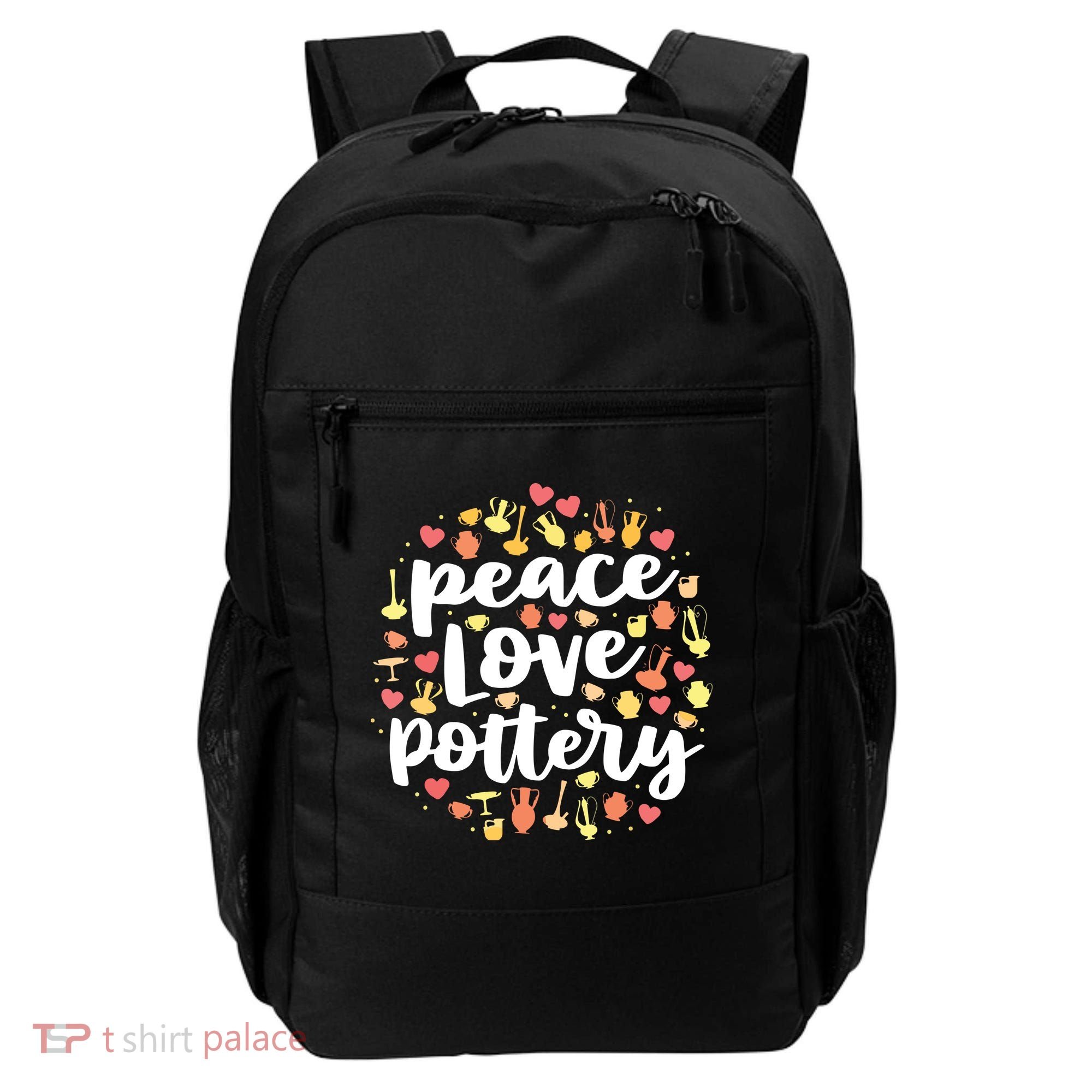Peace Love Pottery For Women Pots Gift Ceramic Artist Backpack