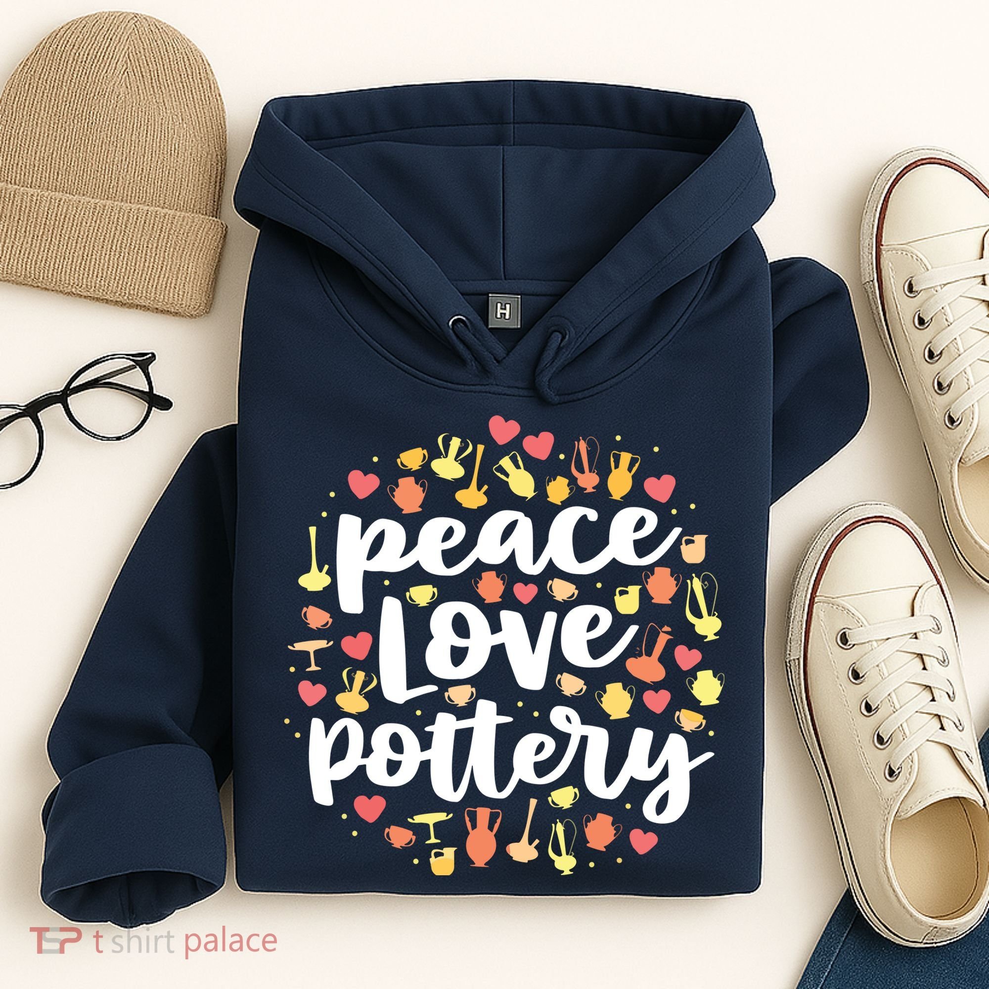 Peace Love Pottery For Women Pots Gift Ceramic Artist Hoodie