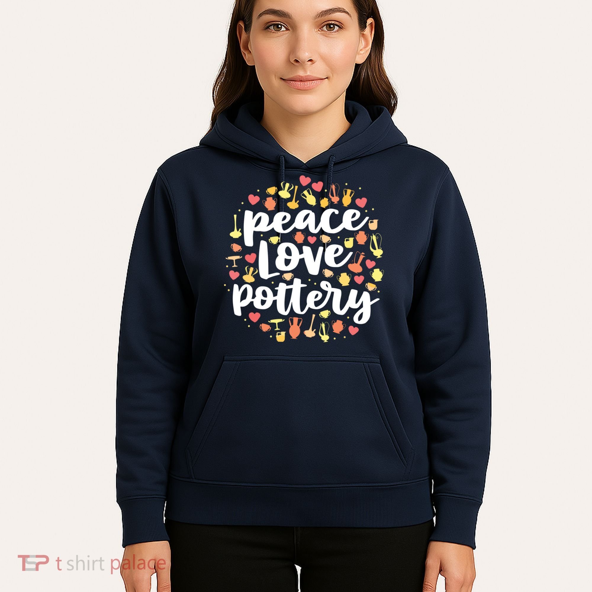 Peace Love Pottery For Women Pots Gift Ceramic Artist Hoodie
