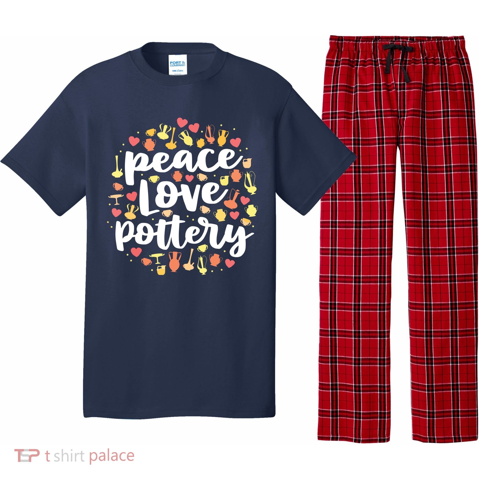 Peace Love Pottery For Women Pots Gift Ceramic Artist Pajama Set