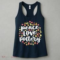 Peace Love Pottery For Women Pots Gift Ceramic Artist Women's Tank Top thumb 3