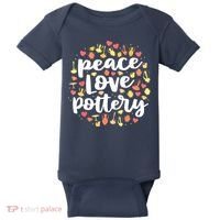 Peace Love Pottery For Women Pots Gift Ceramic Artist Baby Bodysuit thumb 0