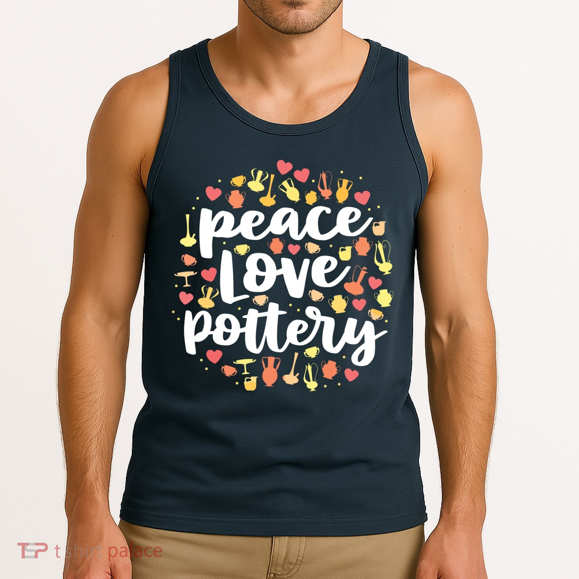 Peace Love Pottery For Women Pots Gift Ceramic Artist Tank Top