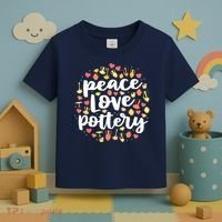 Peace Love Pottery For Women Pots Gift Ceramic Artist Toddler T-Shirt thumb 3
