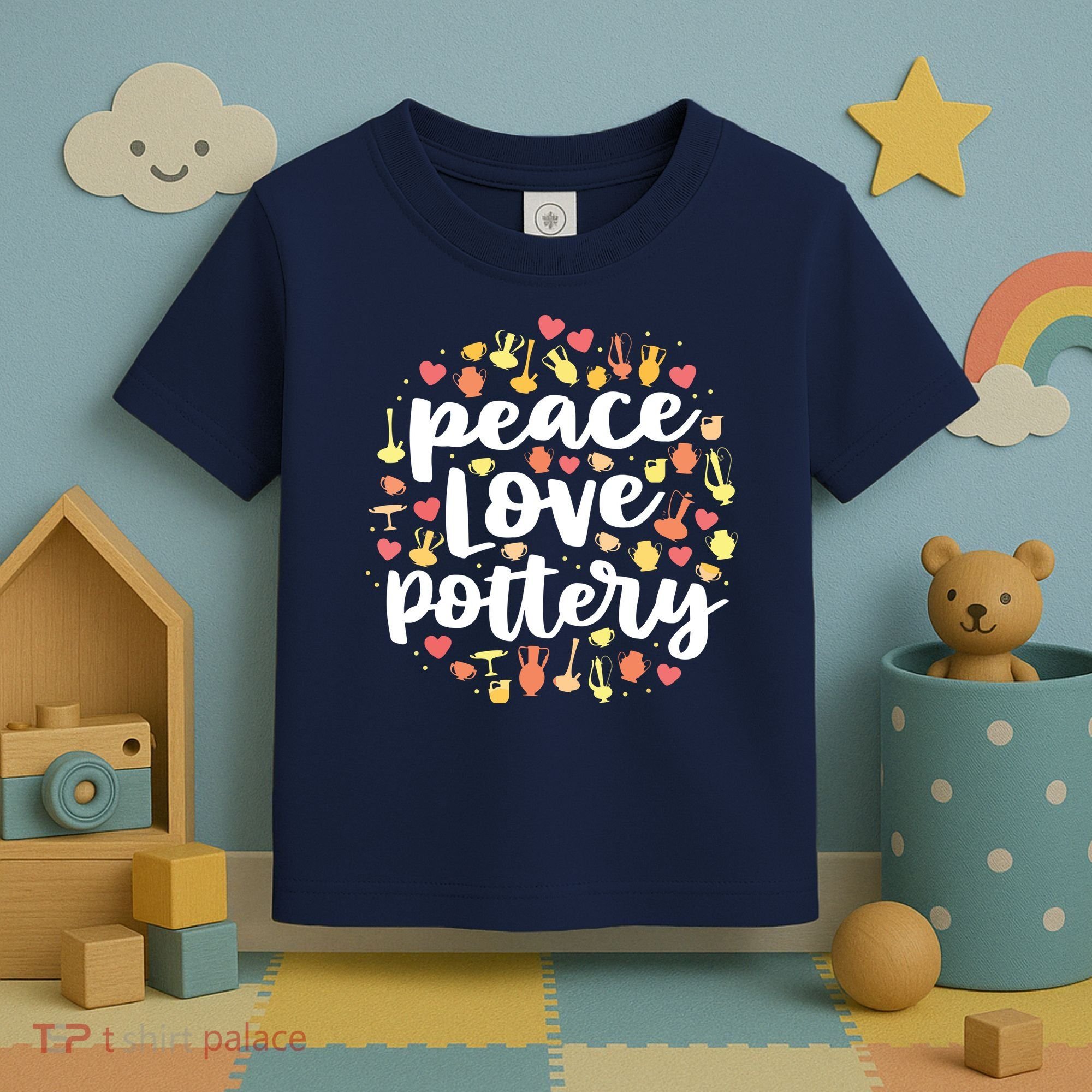 Peace Love Pottery For Women Pots Gift Ceramic Artist Toddler T-Shirt