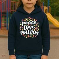 Peace Love Pottery For Women Pots Gift Ceramic Artist Kids Hoodie thumb 3