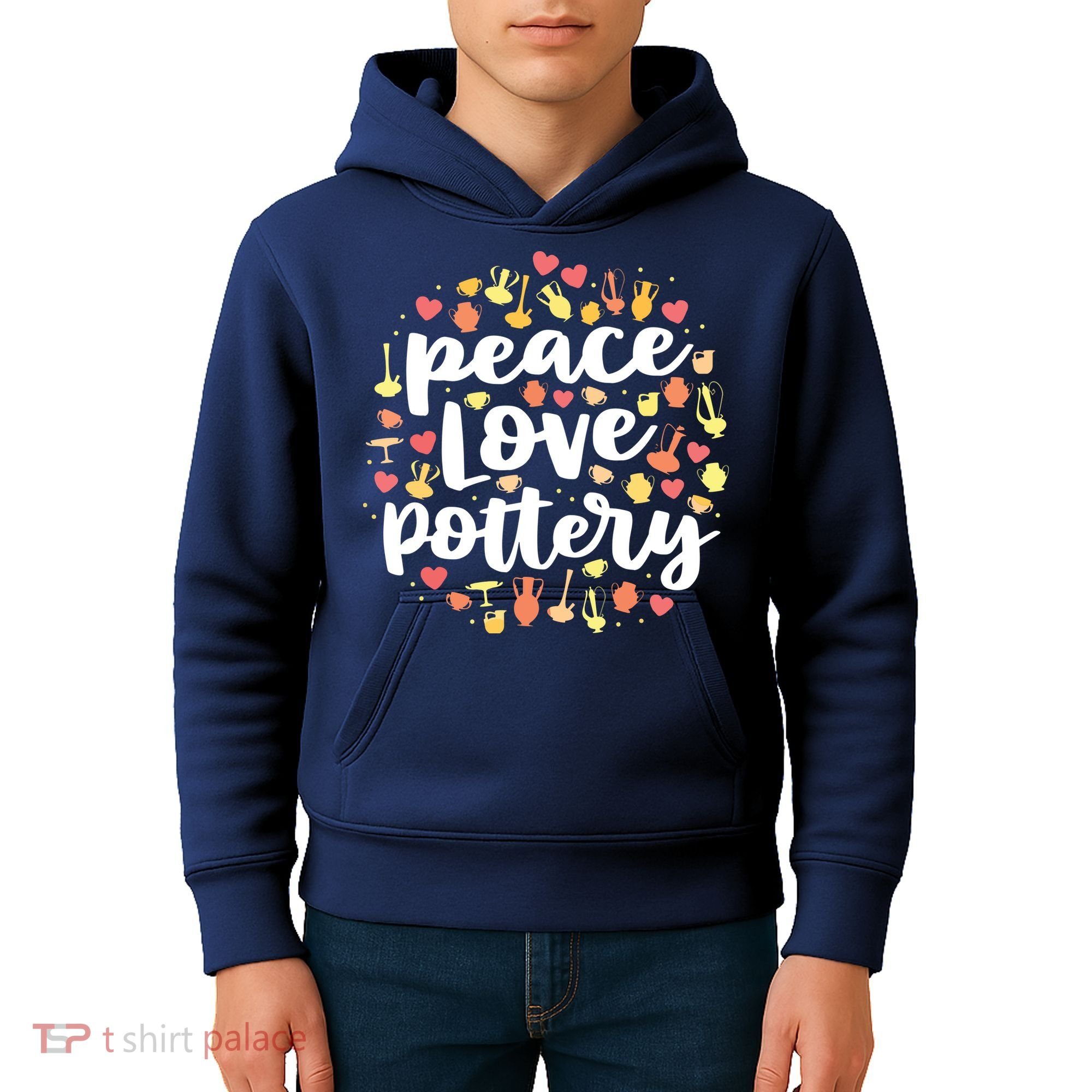 Peace Love Pottery For Women Pots Gift Ceramic Artist Kids Hoodie