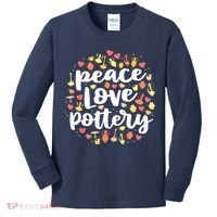 Peace Love Pottery For Women Pots Gift Ceramic Artist Kids Long Sleeve Shirt thumb 0