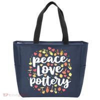 Peace Love Pottery For Women Pots Gift Ceramic Artist Tote Bag thumb 0