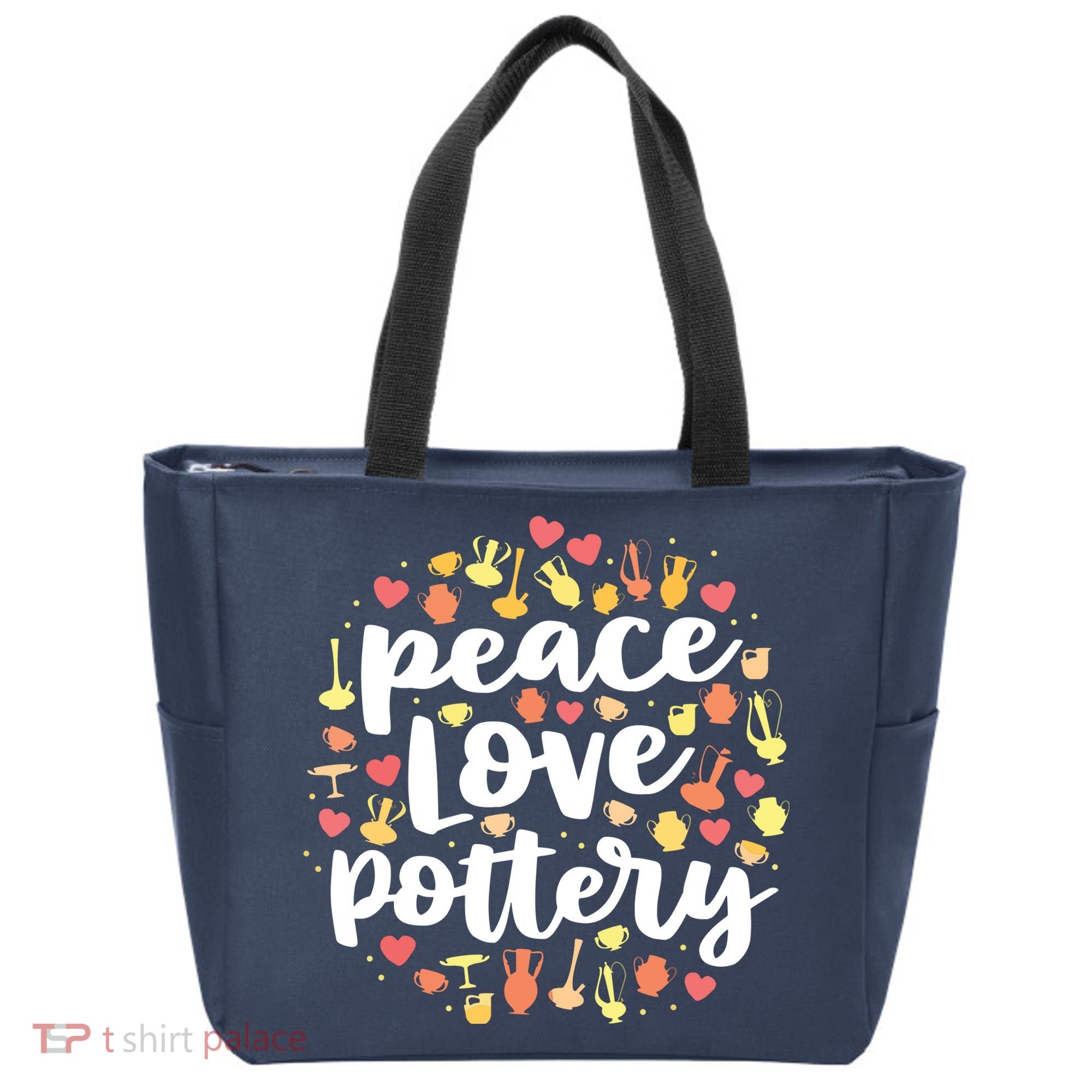 Peace Love Pottery For Women Pots Gift Ceramic Artist Tote Bag