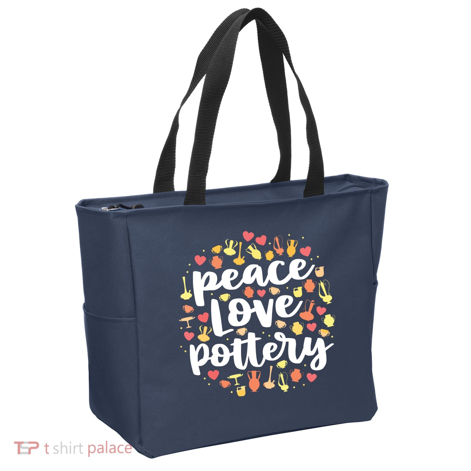 Peace Love Pottery For Women Pots Gift Ceramic Artist Tote Bag
