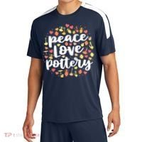 Peace Love Pottery For Women Pots Gift Ceramic Artist Sport-Tek Competitor United Soccer Jersey thumb 0