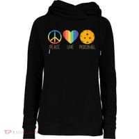 Peace Love Pickleball Womens Funnel Neck Pullover Hood thumb 0