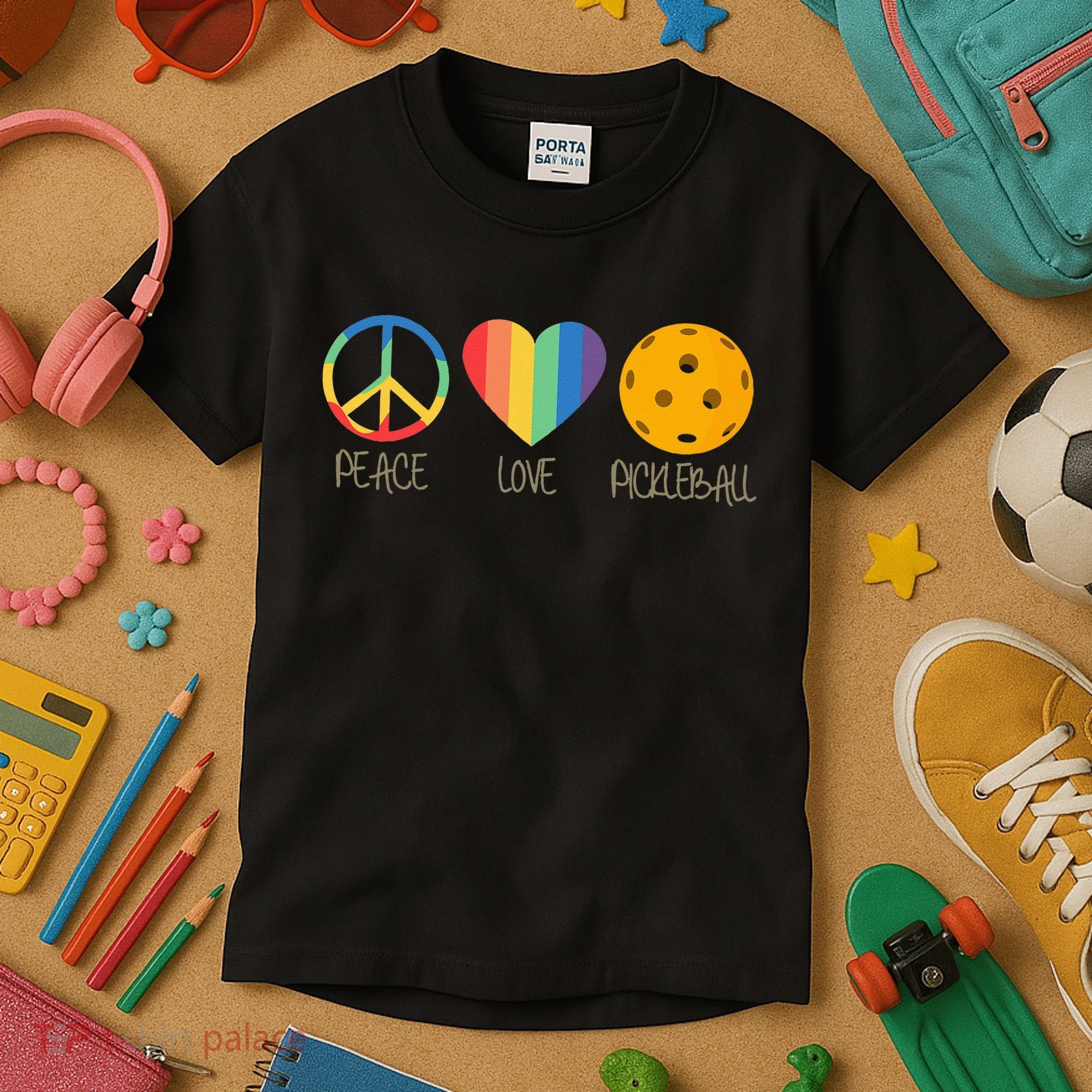 Peace Love Pickleball Kids T-Shirt