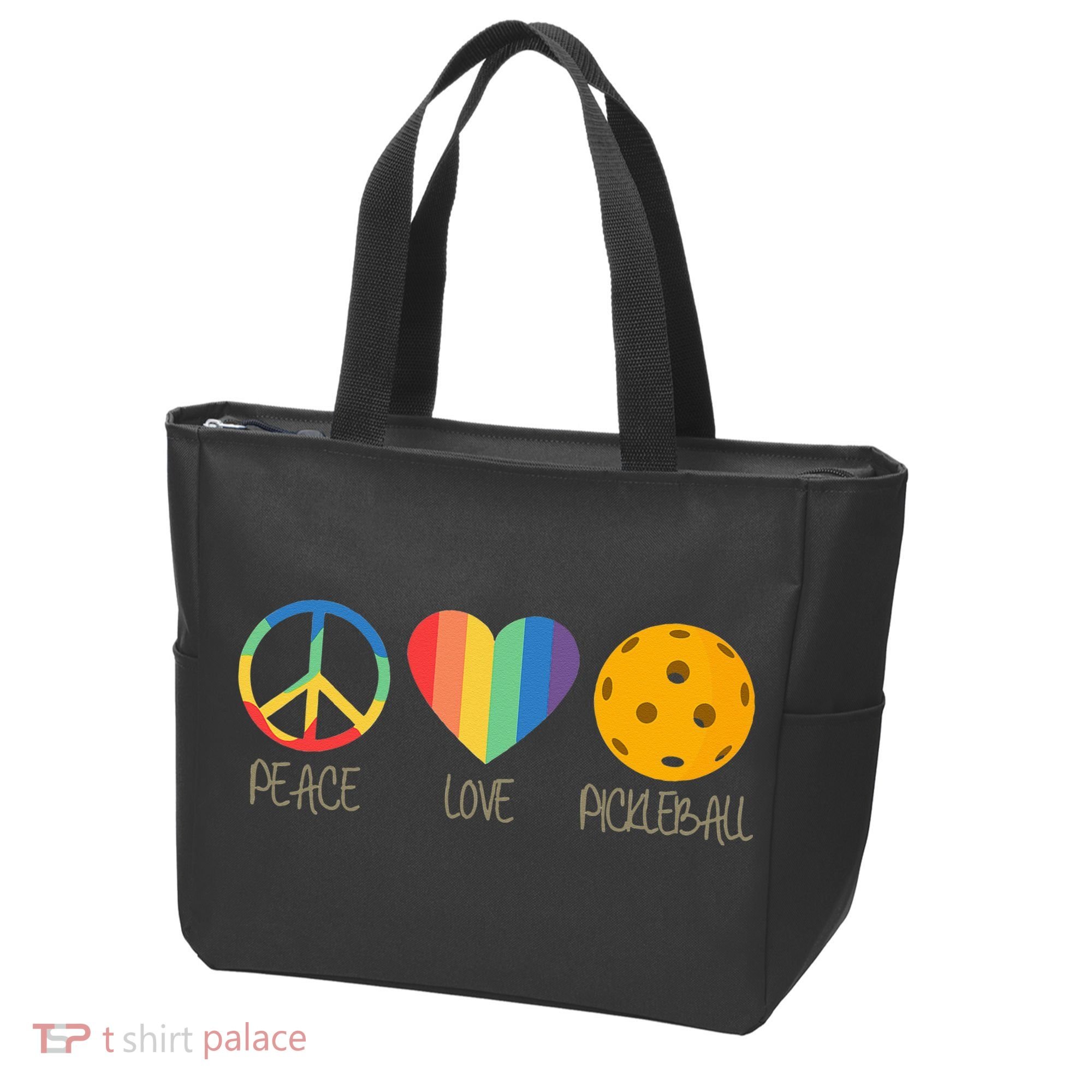 Peace Love Pickleball Tote Bag