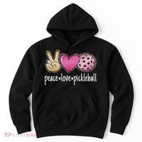 Peace Love Pickleball Cute Pickleball Lover Women Hoodie thumb 0