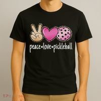 Peace Love Pickleball Cute Pickleball Lover Women T-Shirt thumb 3