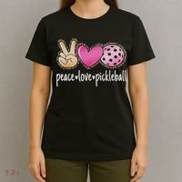 Peace Love Pickleball Cute Pickleball Lover Women T-Shirt thumb 4