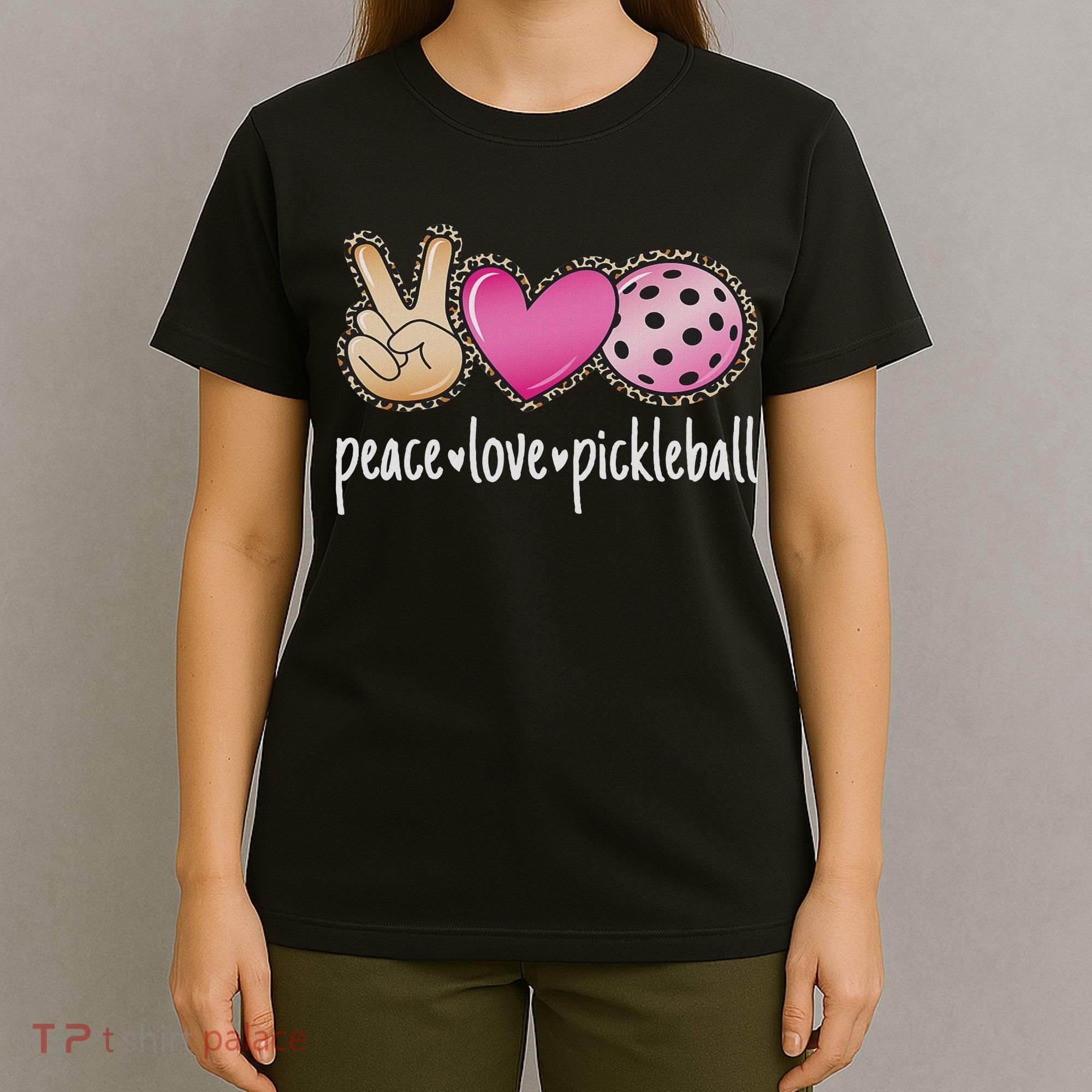 Peace Love Pickleball Cute Pickleball Lover Women T-Shirt