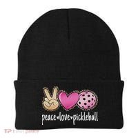 Peace Love Pickleball Cute Pickleball Lover Women Beanie thumb 0
