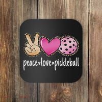 Peace Love Pickleball Cute Pickleball Lover Women Coaster thumb 0