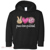 Peace Love Pickleball Cute Pickleball Lover Women Toddler Hoodie thumb 0