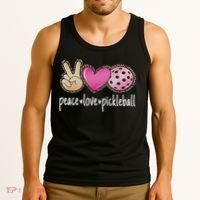Peace Love Pickleball Cute Pickleball Lover Women Tank Top thumb 3