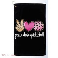 Peace Love Pickleball Cute Pickleball Lover Women Golf Towel thumb 0