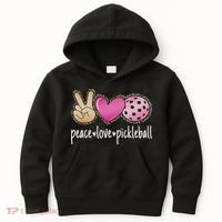 Peace Love Pickleball Cute Pickleball Lover Women Kids Hoodie thumb 0