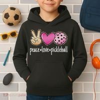 Peace Love Pickleball Cute Pickleball Lover Women Kids Hoodie thumb 2