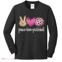 Peace Love Pickleball Cute Pickleball Lover Women Kids Long Sleeve Shirt thumb 0