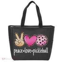 Peace Love Pickleball Cute Pickleball Lover Women Tote Bag thumb 0