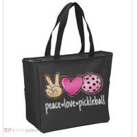 Peace Love Pickleball Cute Pickleball Lover Women Tote Bag thumb 2