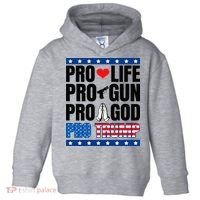 Pro Life Pro Gun Pro God Pro Trump Toddler Hoodie thumb 0